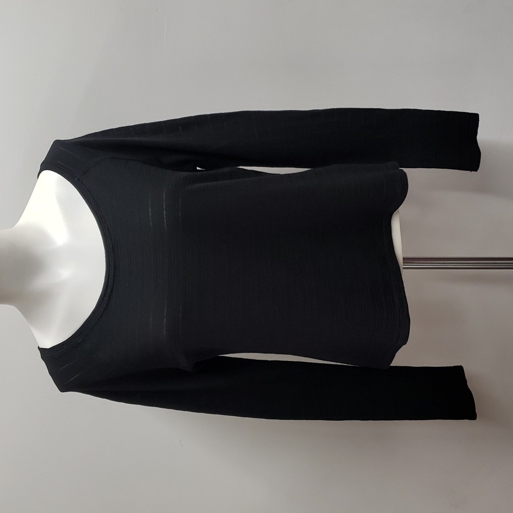 The Lady & The Sailor Scoop Neck Long Sleeve Top Women's Size 2 Black